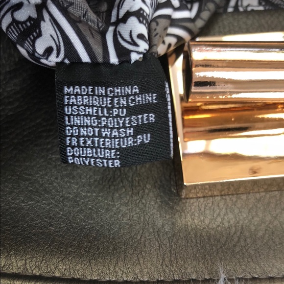 Bamboo Metal Detail Metallic Charcoal Large Clutch - Picture 7 of 7